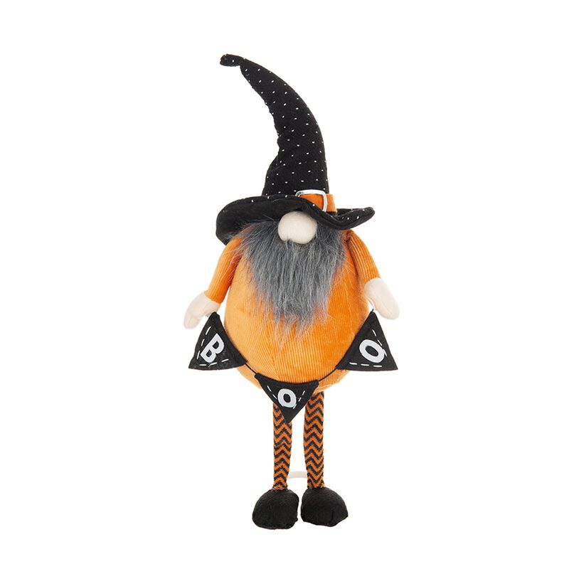 (Set of 2)Halloween Decorating Fabric Standing Orange Gnome with BOO Banner image number 7