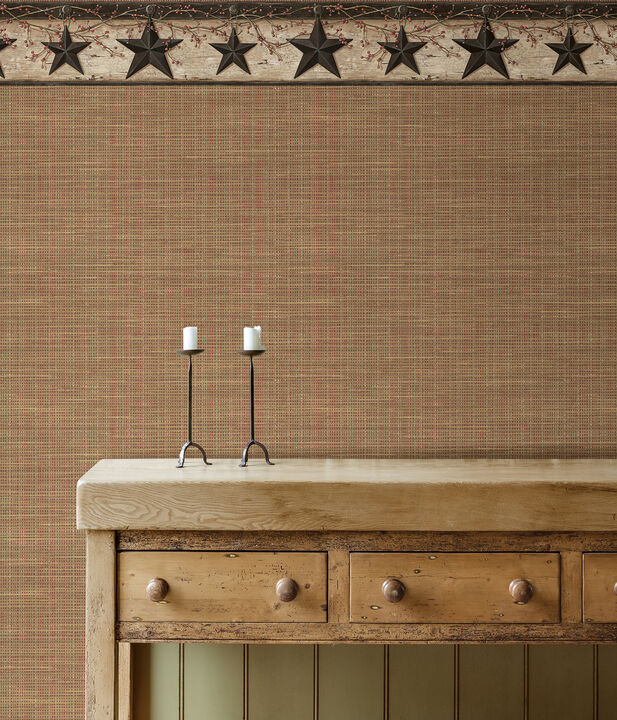 Ennis Charcoal Rustic Barn Star Wallpaper