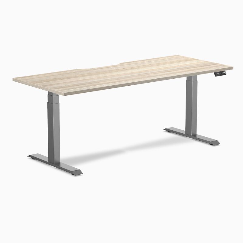 Desky Dual Scalloped Laminate Sit Stand Desk image number 0