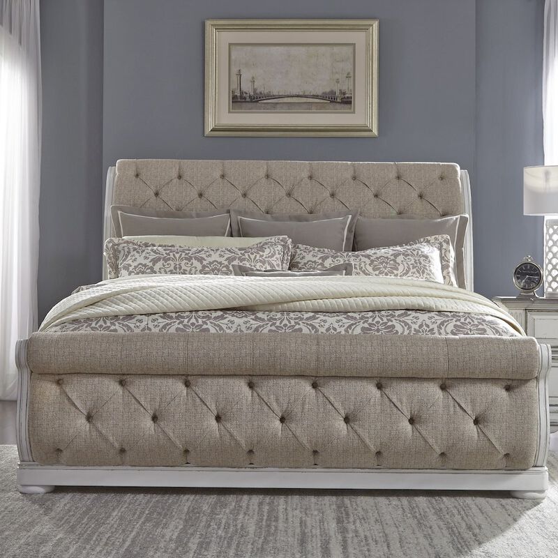 Liberty Furniture King California Sleigh Bed in Rubberwood Solids w/ White Oak & Birch Veneers image number 7
