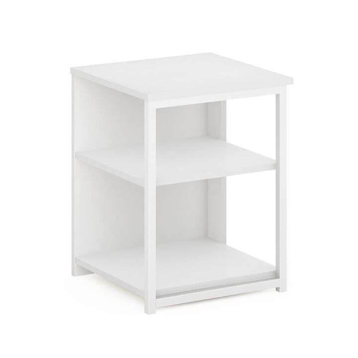 Furinno Camnus Modern Living End Table, Solid White