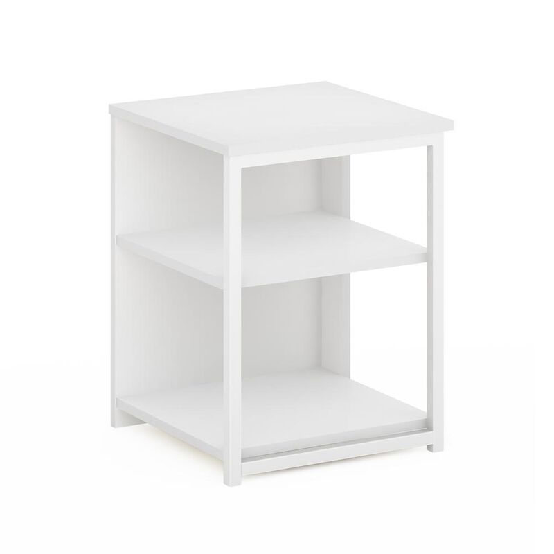 Furinno Camnus Modern Living End Table, Solid White