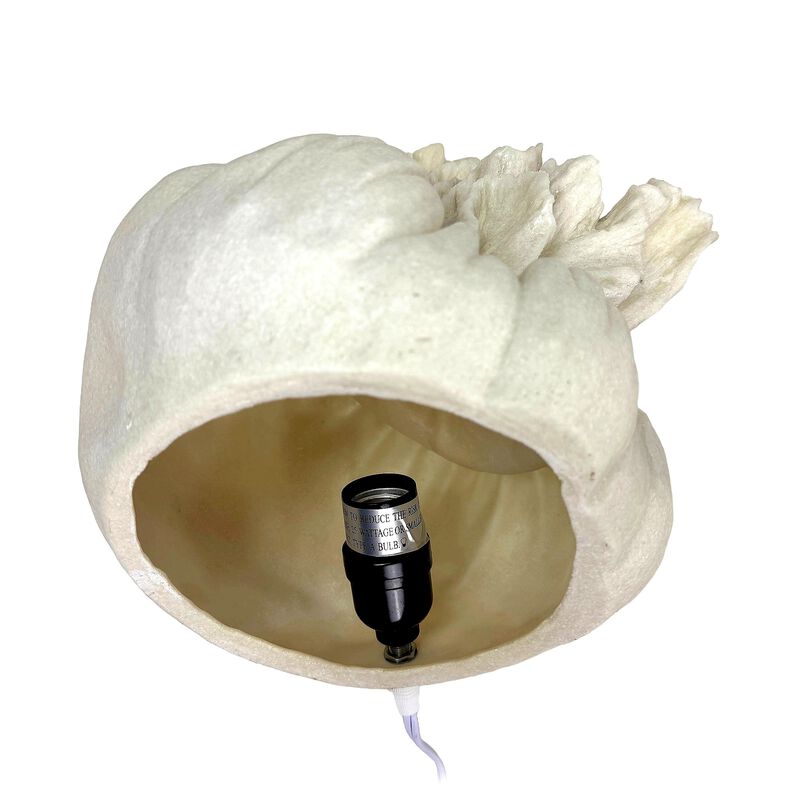 Jellyfish Table Lamp Matte White Resin Coastal Accent Light 10 In Tall image number 3