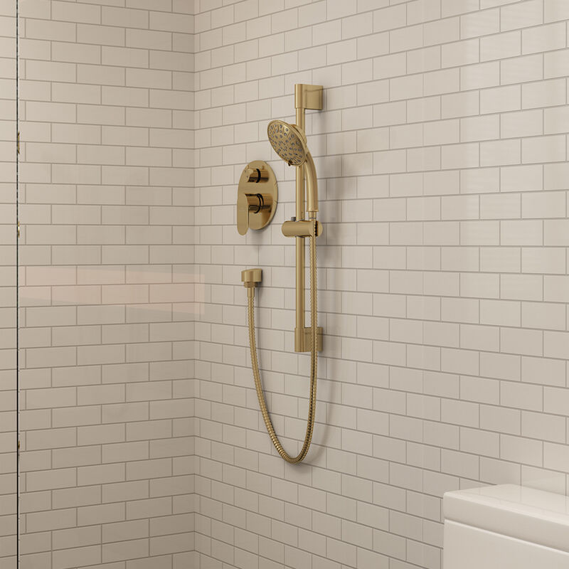 Mondawe 8 Inch 2-functions Wall Mounted Rainfall Shower Body Round Top Spray System with Handheld