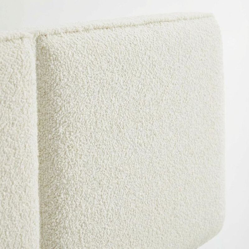 Boucle Fabric King Headboard in Soft Neutral, Sturdy Frame, Elegant Design image number 4