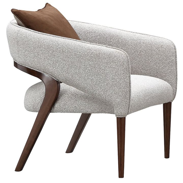 Michael Amini Houston Accent Chair - Pebble/Walnut
