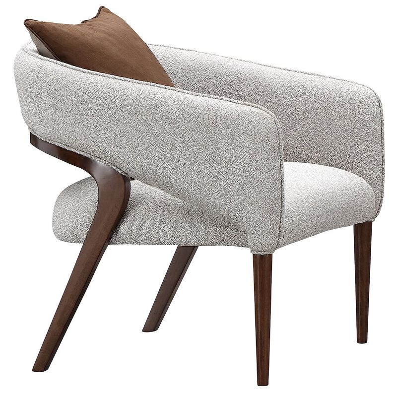 Michael Amini Houston Accent Chair - Pebble/Walnut
