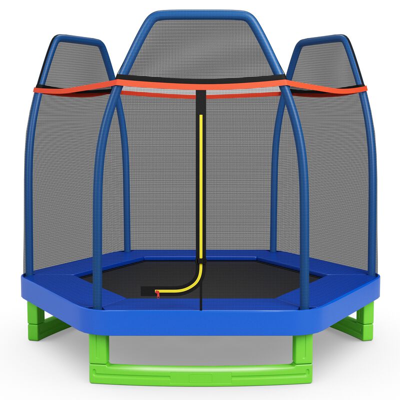 Kids Recreational Trampoline with Jumping Mat and Safety Enclosure image number 0