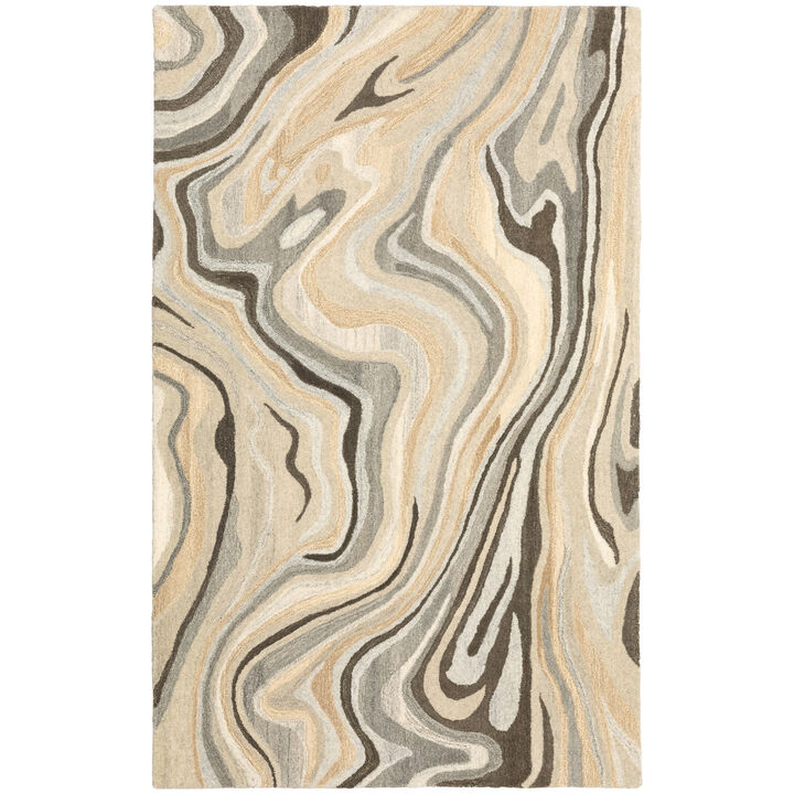HomeRoots Wool Abstract Hand Tufted Area Rug