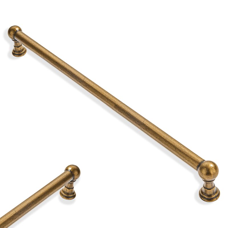 ZAUYX 5 Pack 12 Inch Hole Center Antique Brass Cabinet pulls Solid Heavy Duty Drawer Handles Dresser Handles Cabinet Handles Bat