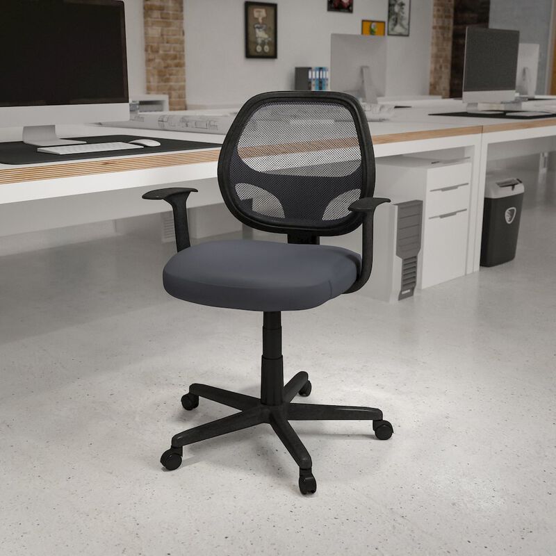 Flash Furniture Fundamentals Mid-Back Black Mesh Swivel Ergonomic Task Office Chair with Arms image number 9