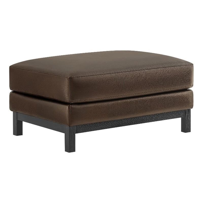 Modway Roscoe Vegan Leather Ottoman in Toast - Faux Leather Rectangular Footstool for Living Room, Bedroom, or Lounge Seating image number 0