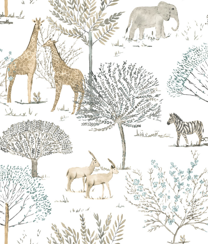 On the Savanna Neutral Peel & Stick Wallpaper image number 0