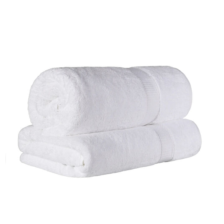 Egyptian Cotton Plush Bath Sheet Set of 2, Soft Absorbent Towels