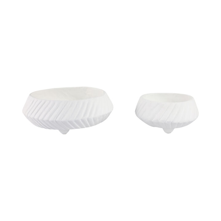 S/2 Tapered Ecomix Bowls White