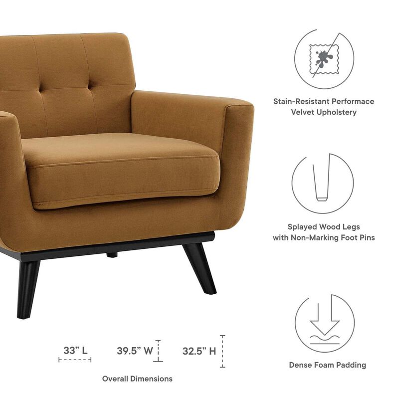 Engage Performance Velvet Armchair image number 8