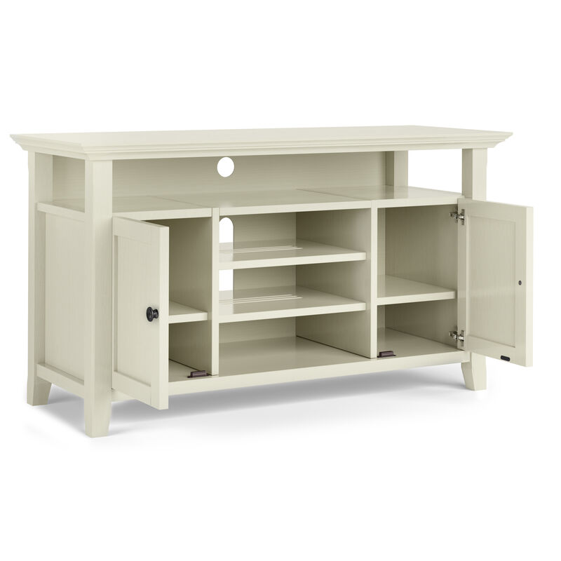Amherst 54 inch Wide Solid Wood Transitional TV Stand in Antique White