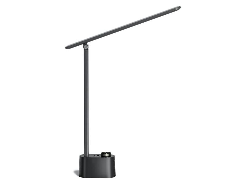 LED Desk Lamp with USB Ports Dimmable Foldable Reading Lamp Black image number 0