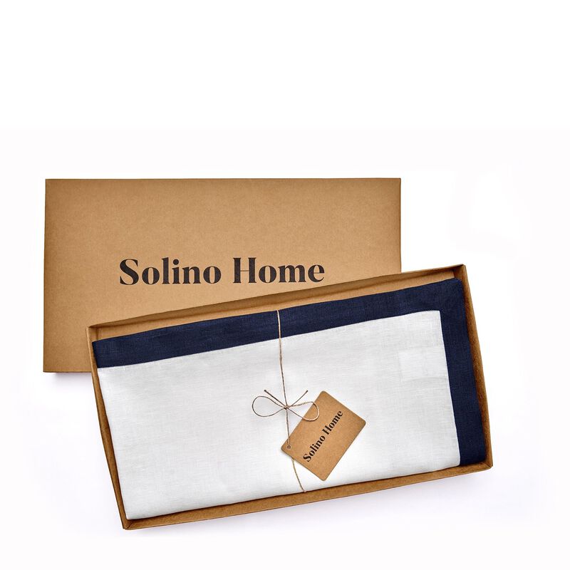 Solino Home Classic 100% Linen Table Throw &ndash; Handcrafted, Machine Washable, Perfect for Holiday and Everyday Dining
