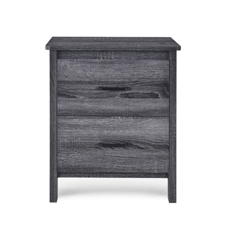 Streamdale Minimalist Wood-Finish Nightstand with Convenient Storage
