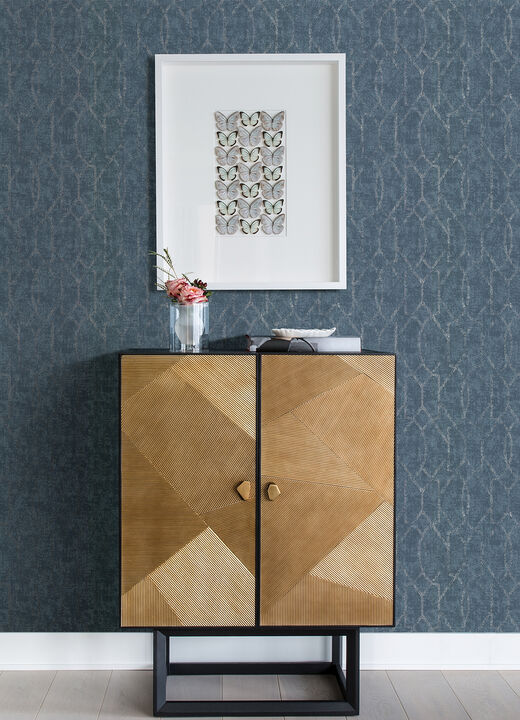 Ziva Blue Trellis Wallpaper (Set of 2)