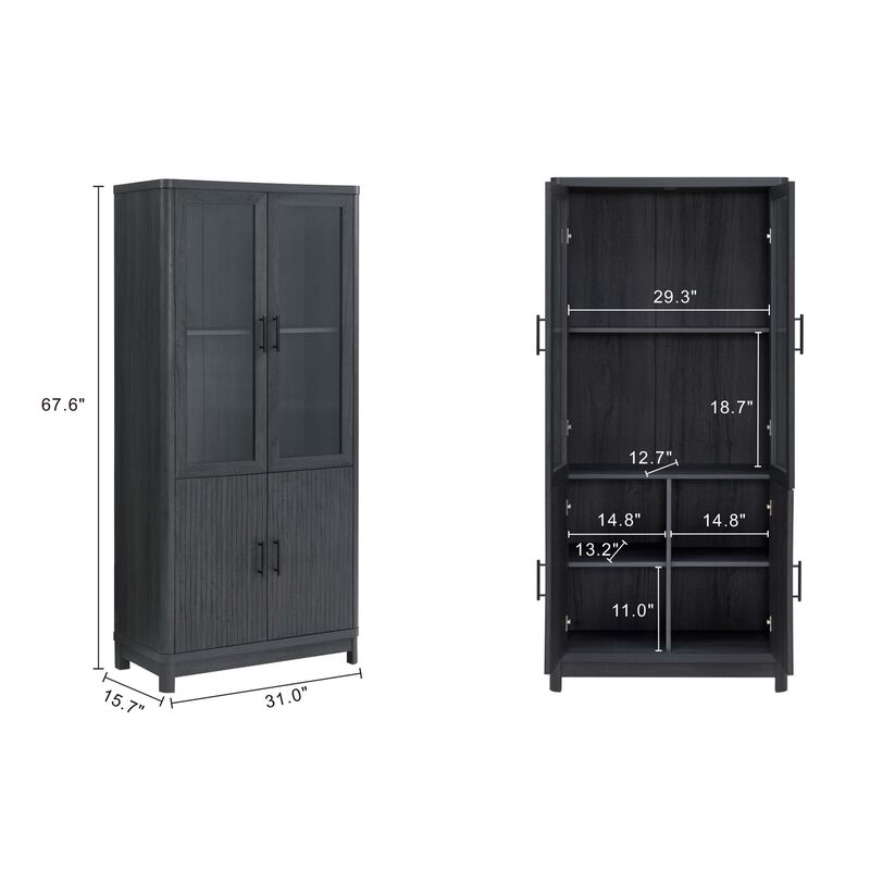 Jodie Dark Gray Bookcase (Set of 3)