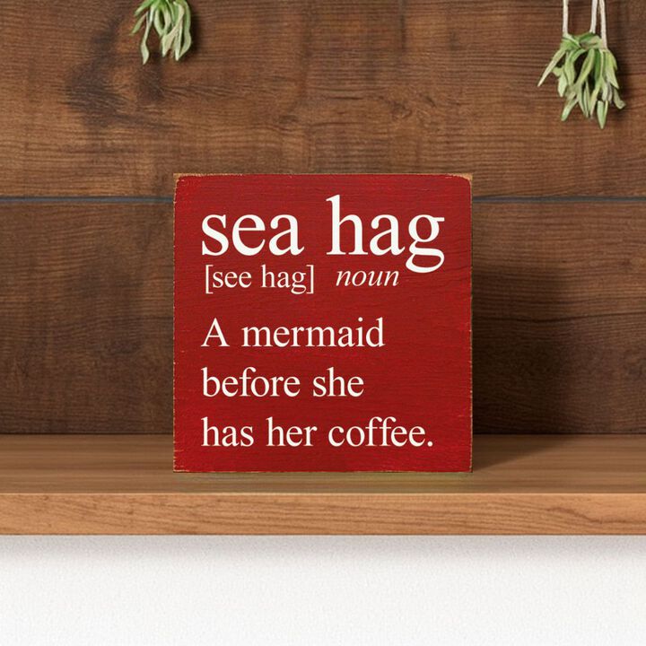 Funny Ocean Theme Wooden Wall Decor Sign for Mermaid Lovers