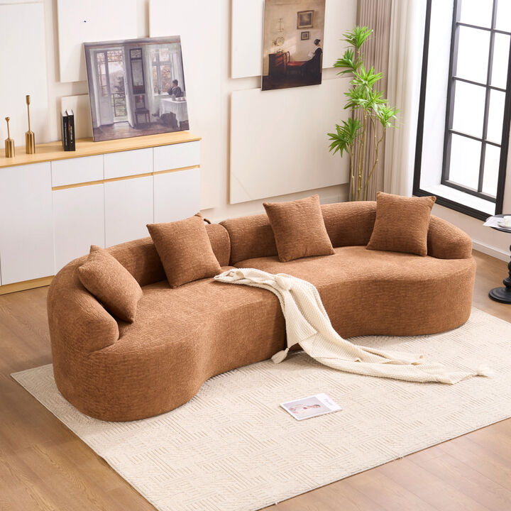 Merax Curved Boneless Sofa Couches Sleeper for Living Room