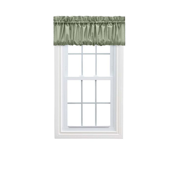 Ellis Stacey 1.5" Rod Pocket High Quality Fabric Solid Color Window Balloon Valance 60"x15" Sage