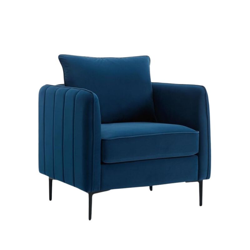 Envelor Mid-Century Modern Velvet Accent Armchair with Lumbar Pillow image number 0