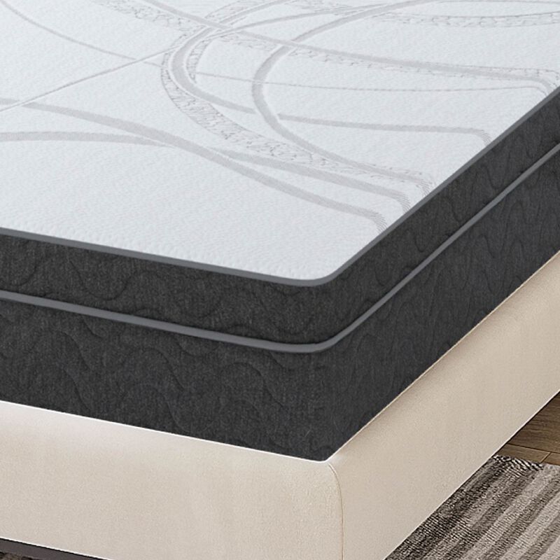 Hybrid 10 Inch Full Mattress, Cooling Gel Infused Memory Foam and Individual Pocket Spring Mattress,, Mattress in a Box, CertiPUR-US Certified