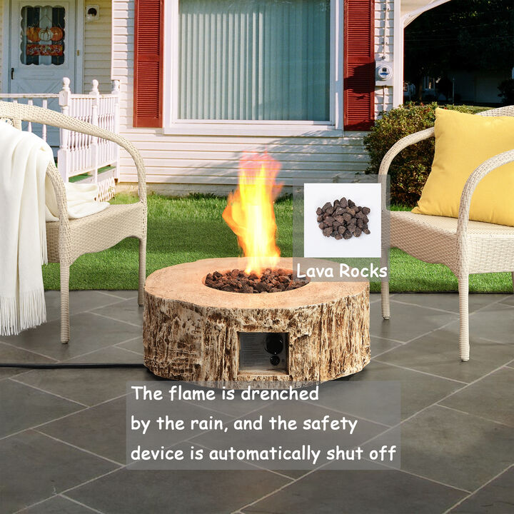 Fire Pit Table 27.2-in W 30000-BTU Brown Stainless Steel Propane Gas Fire Pit Table