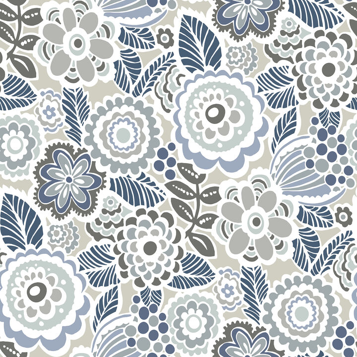 Lucy Grey Floral Wallpaper