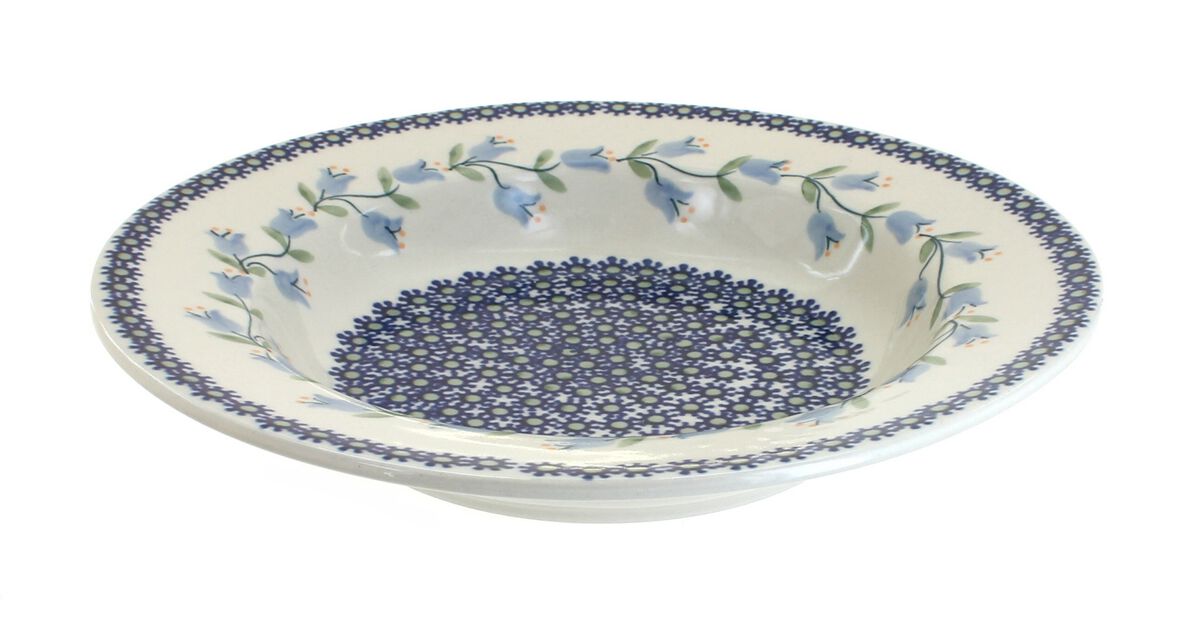 Blue Rose Polish Pottery Prairie Garden Soup Plate