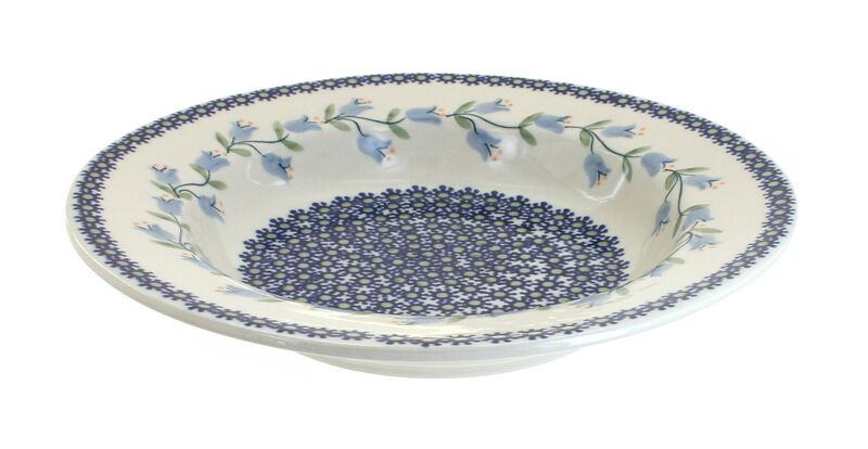 Blue Rose Polish Pottery Prairie Garden Soup Plate