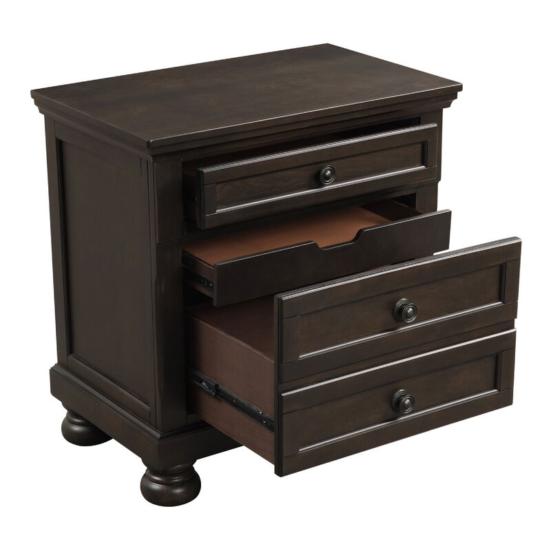 Queen Size Bedroom Set, Brown Finish, Storage Bed with Drawers, 2-Piece Set with Bed and Nightstand image number 3