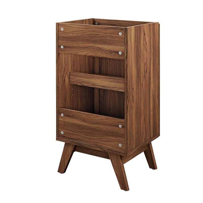 Modway Soma Rattan Weave Bathroom Vanity Cabinet (Sink Basin Not Included), 18 Inch, Walnut image number 2