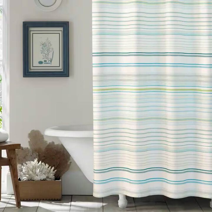 Elegant Inspired Cabana Stripe Shower Curtain For Bathroom