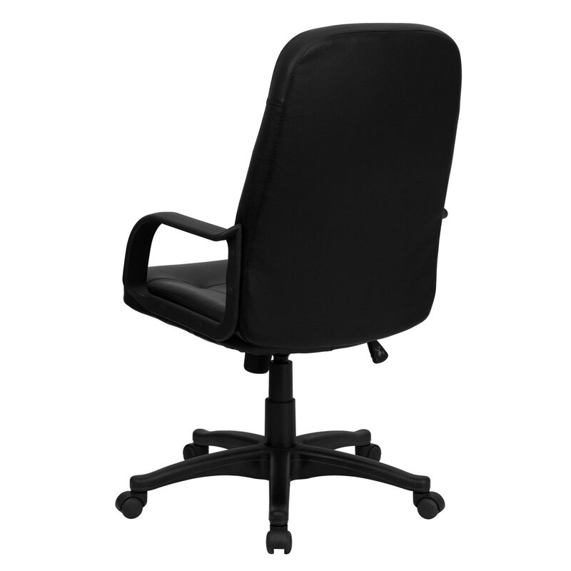 Holly High Back Black Glove Vinyl Executive Swivel Office Chair with Arms image number 4