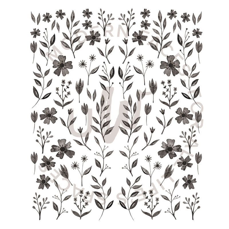 Inked Florals Wall Decals