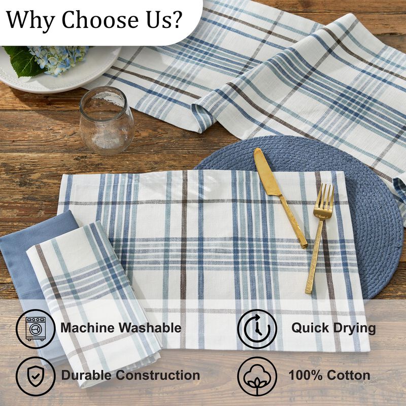 Split P Abbott Plaid Blue Placemat Set of 4 image number 5