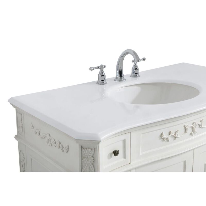 Elegant Kitchen and Bath 42 inch Single Bathroom vanity in Antique White