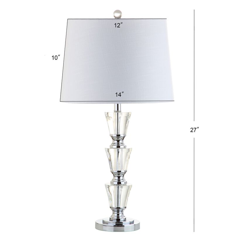 Layla 27" Crystal LED Table Lamp, Clear (Set of 2)