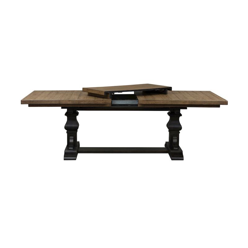 Liberty Furniture Harvest Home Trestle Table in Rubberwood Solids w/ Knotty White Oak Veneers image number 3