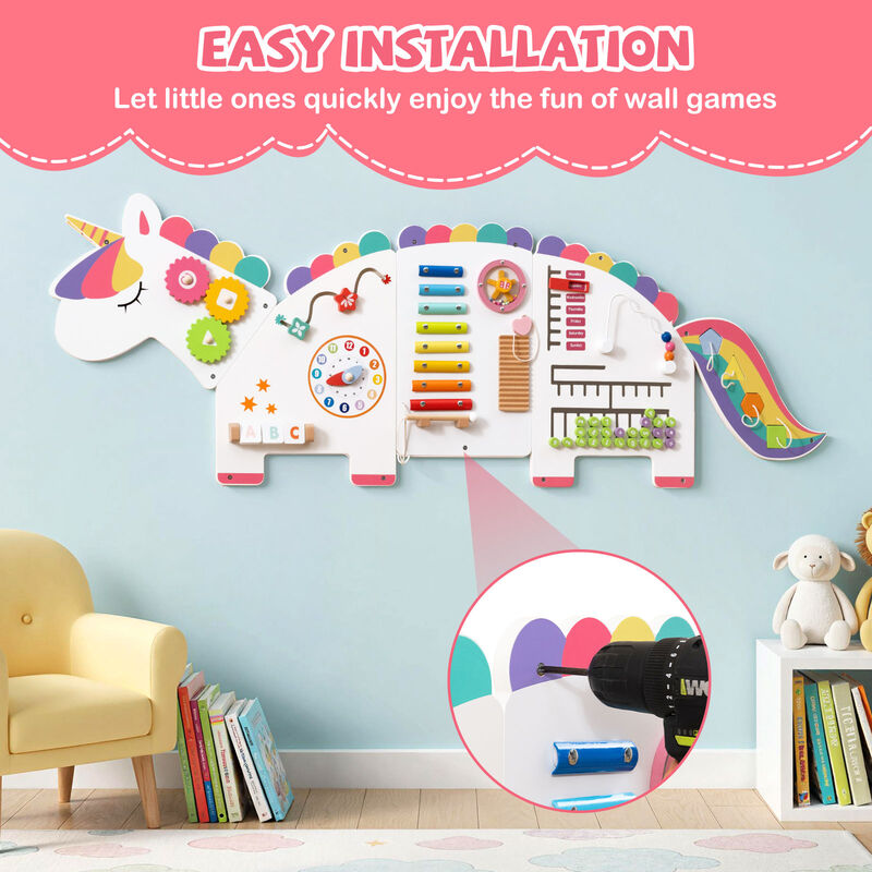 Dinosaur Busy Board 11-in-1 Activity Wall Panels for Education & Early Development image number 6