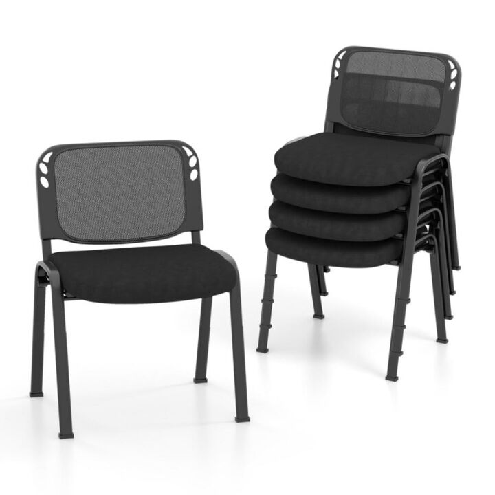 Hivvago Set of 5 Stackable Conference Chairs with Mesh Back