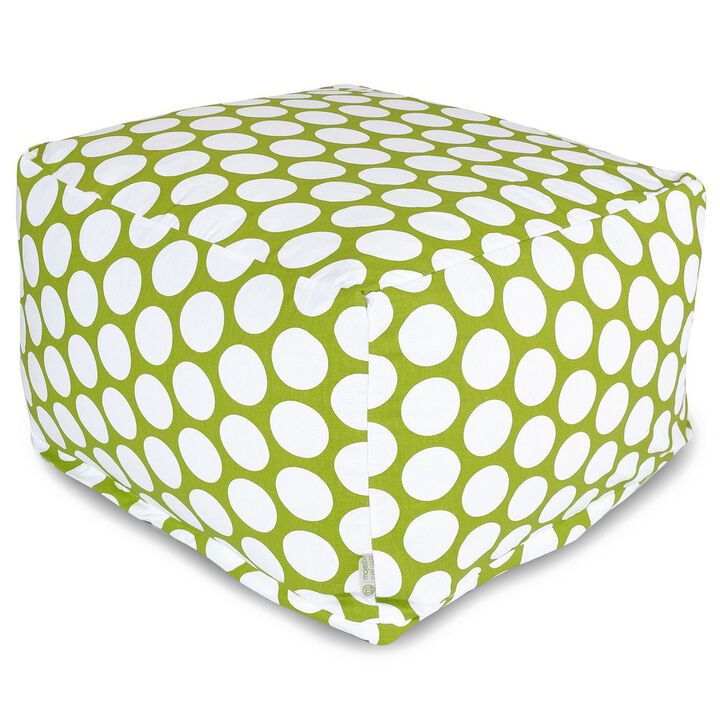 Majestic Home Goods Ottoman Pouf Polka Dot (Large) Hot Green
