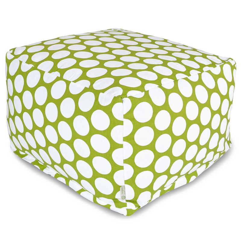Majestic Home Goods Ottoman Pouf Polka Dot (Large) Hot Green