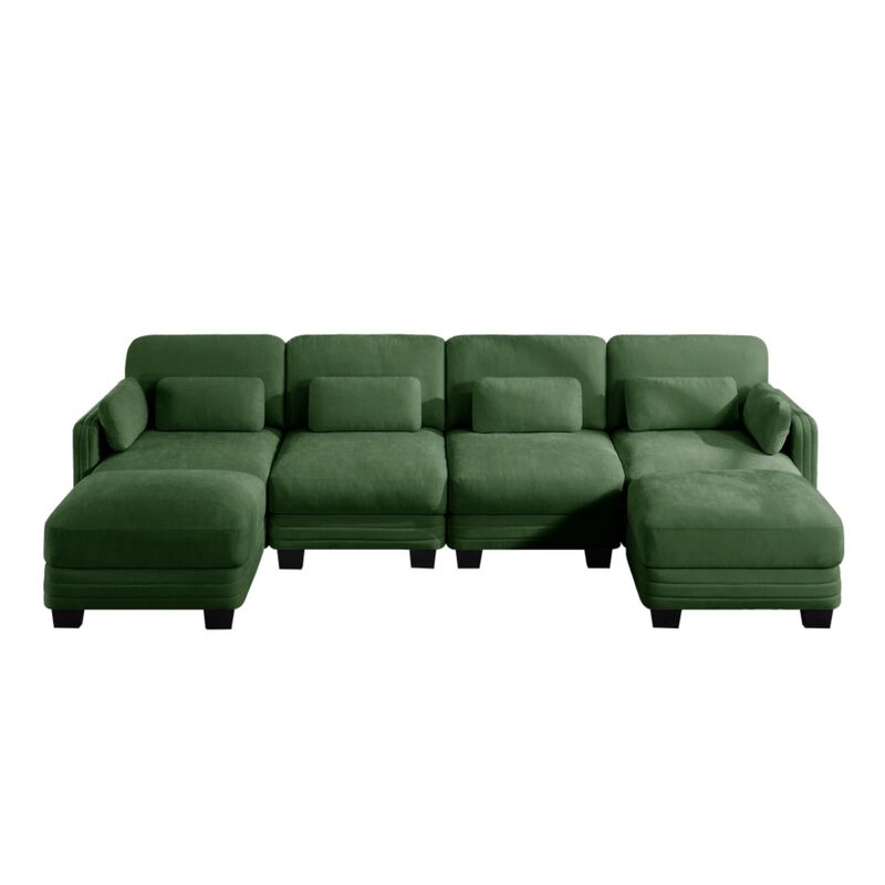 Dresok Chenille U-Shaped Modular Sectional Sofa image number 0