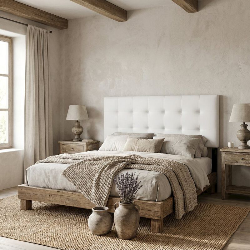 Upholstered Vinyl King Headboard with Padded Design and Durable Finish image number 3